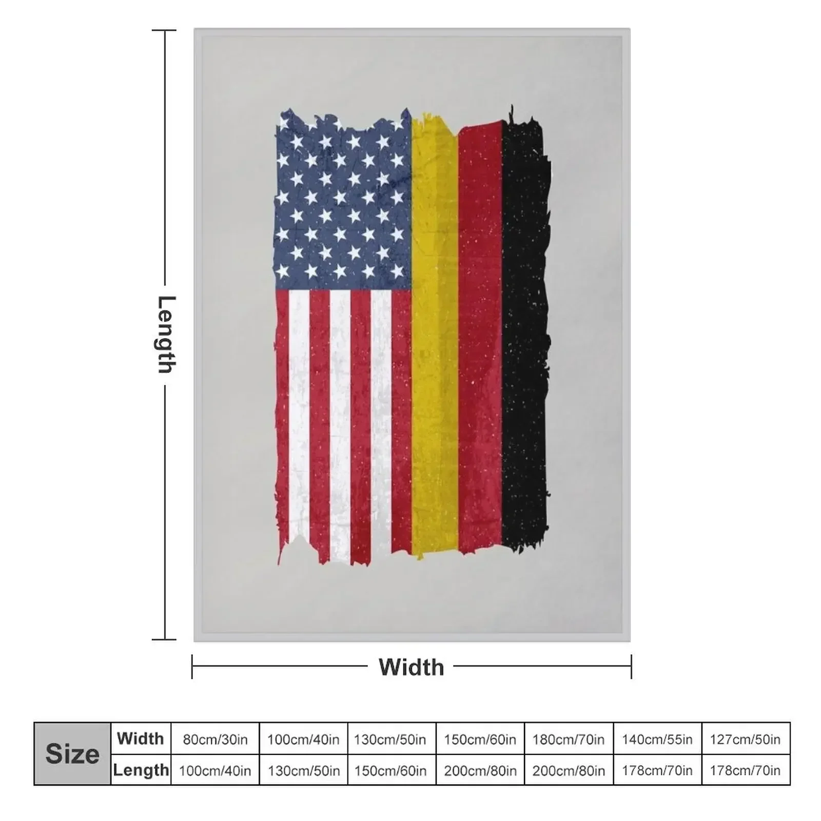 United States with Germany Flag Mix US and German Country Flags Throw Blanket couch cozy soft plush fuzzy picnic outdoor blanket