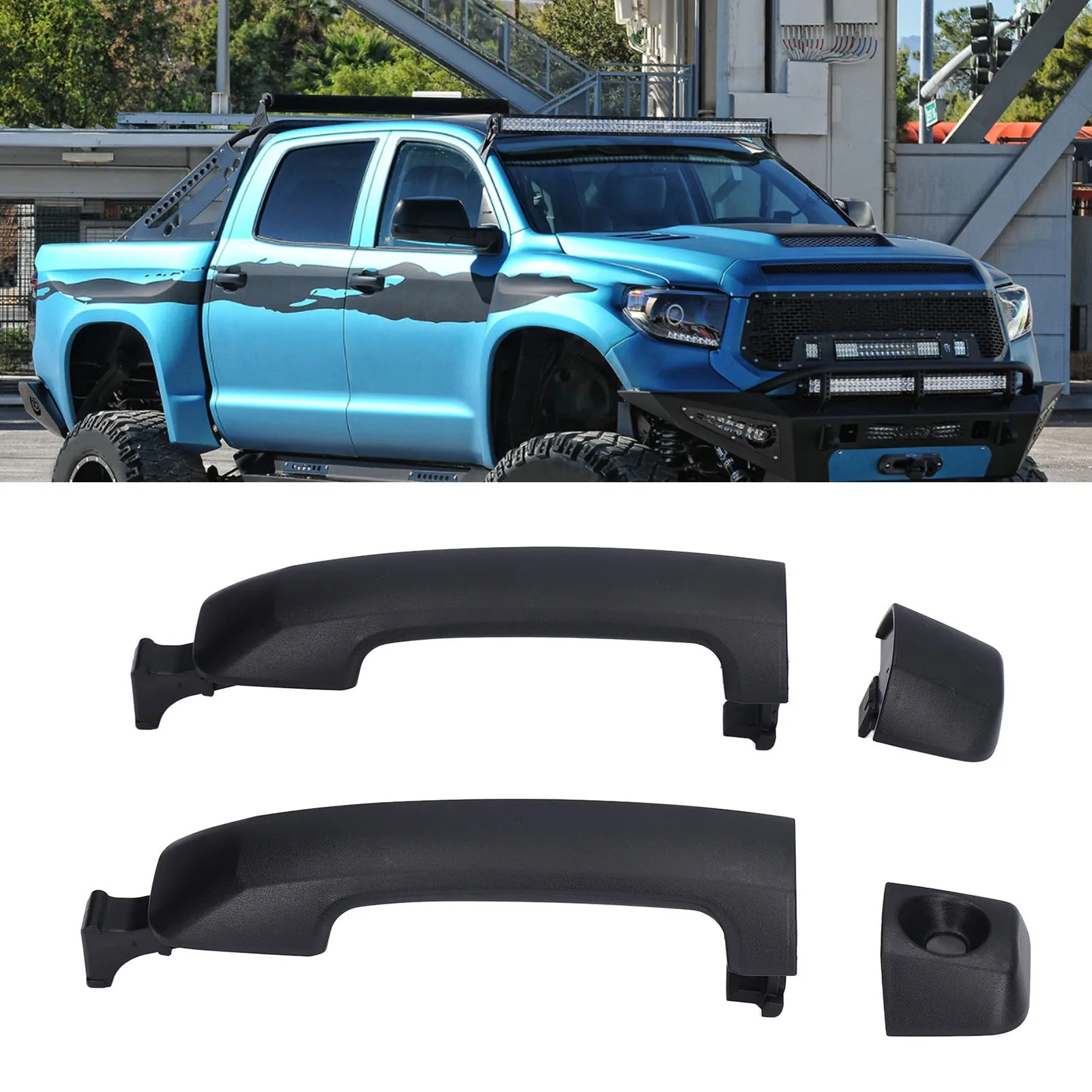 

2pcs Outer Exterior Outside Door Handle 69210‑0C010 Black Car Accessories Replacement for FJ CRUISER 2007‑2014