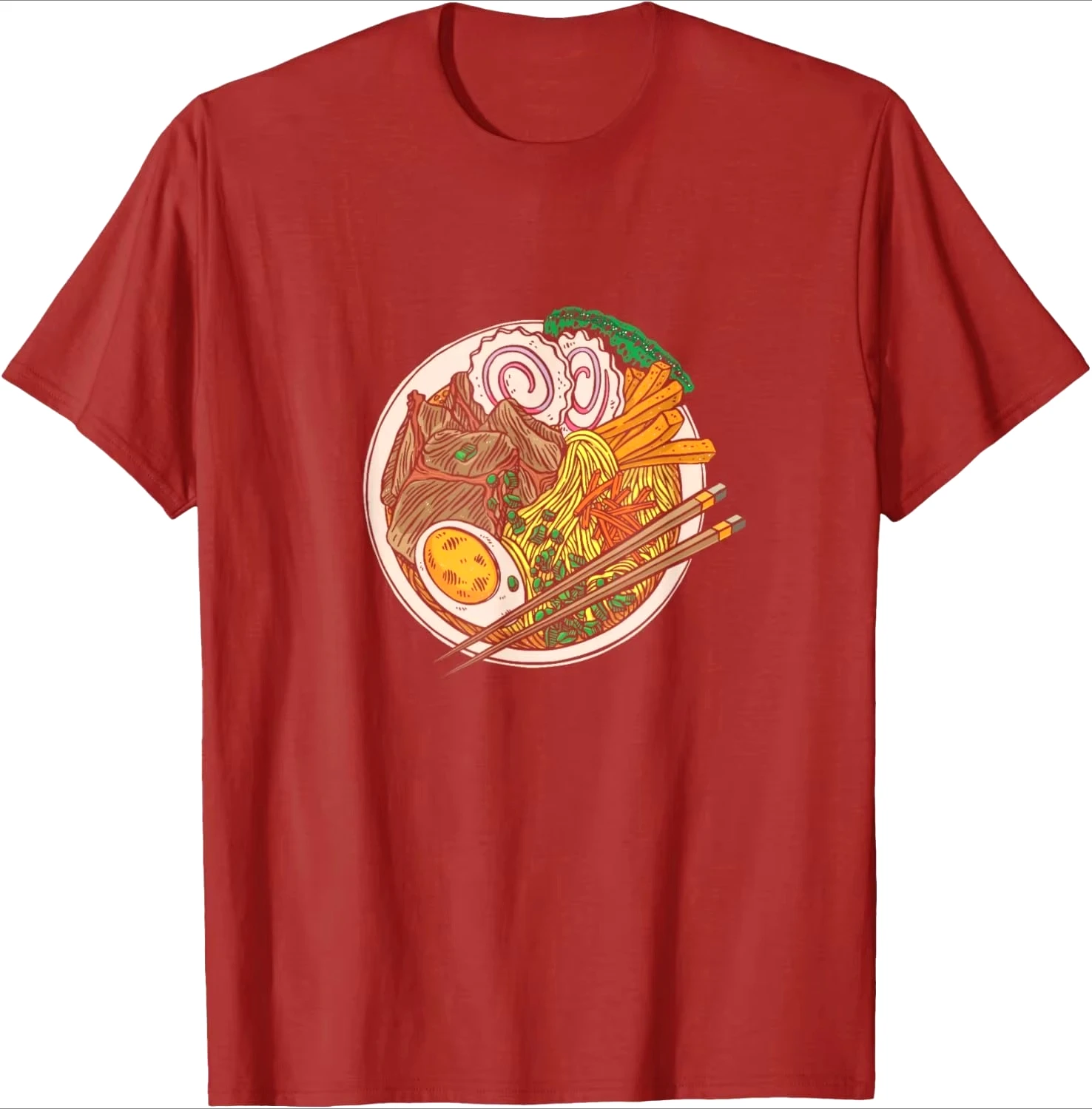 Ramen Bowl Noodle Lover Graphic Tee Casual Round Neck Print Women's Oversized Summer T-shirt 2000s Y2k Clothes Free Shipping