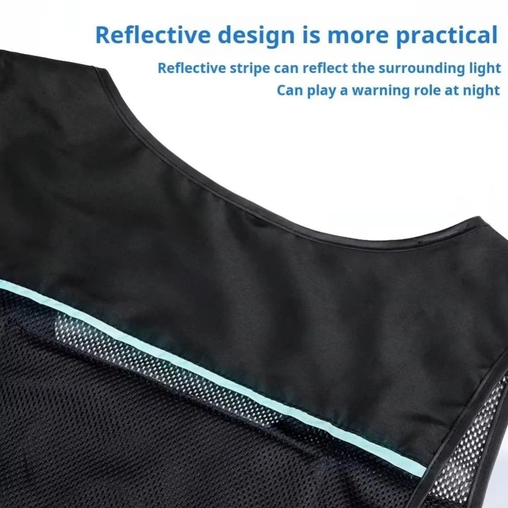 Universal Size Cooling Vest with 4 Ice Packs Pockets High Temperature Resistance Water Cooling Vest Reflective Strip Design
