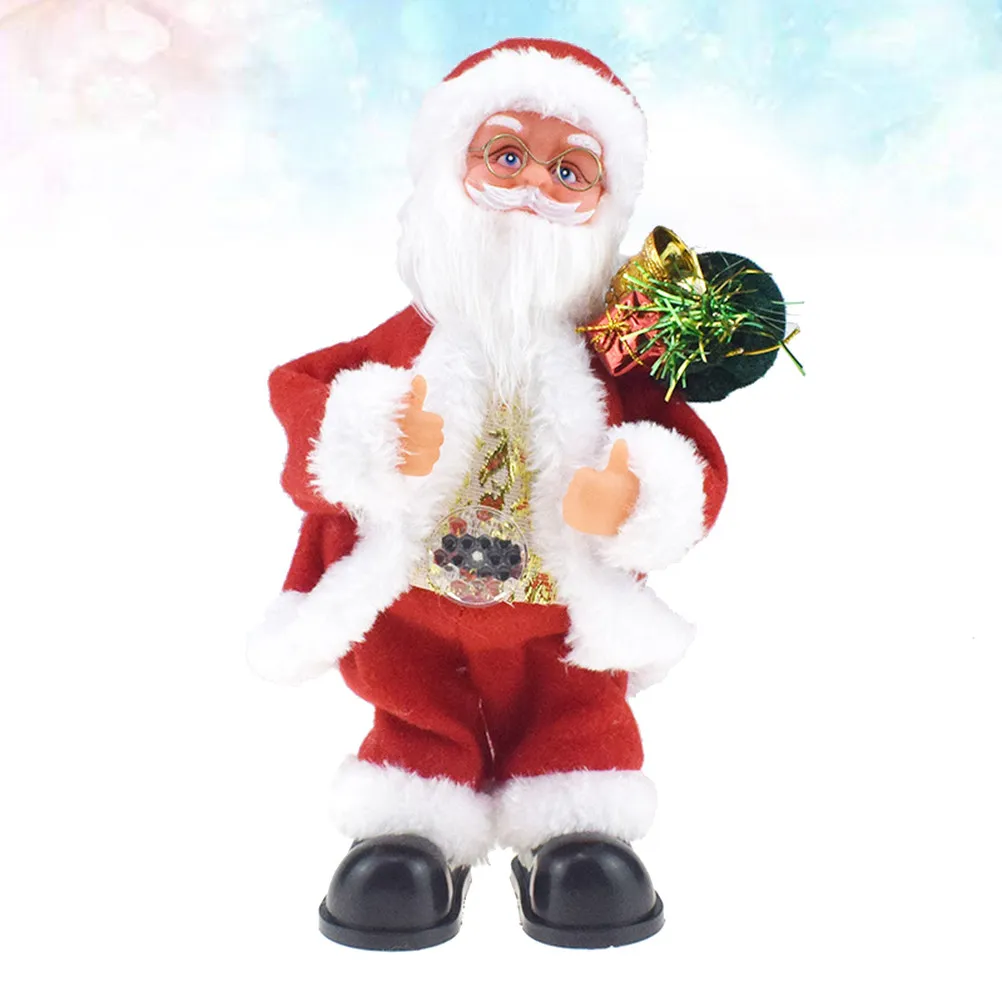 

Charming Santa with Gift Bags Musical Sound Electric Christmas Decoration for Home and Car No Batteries Included