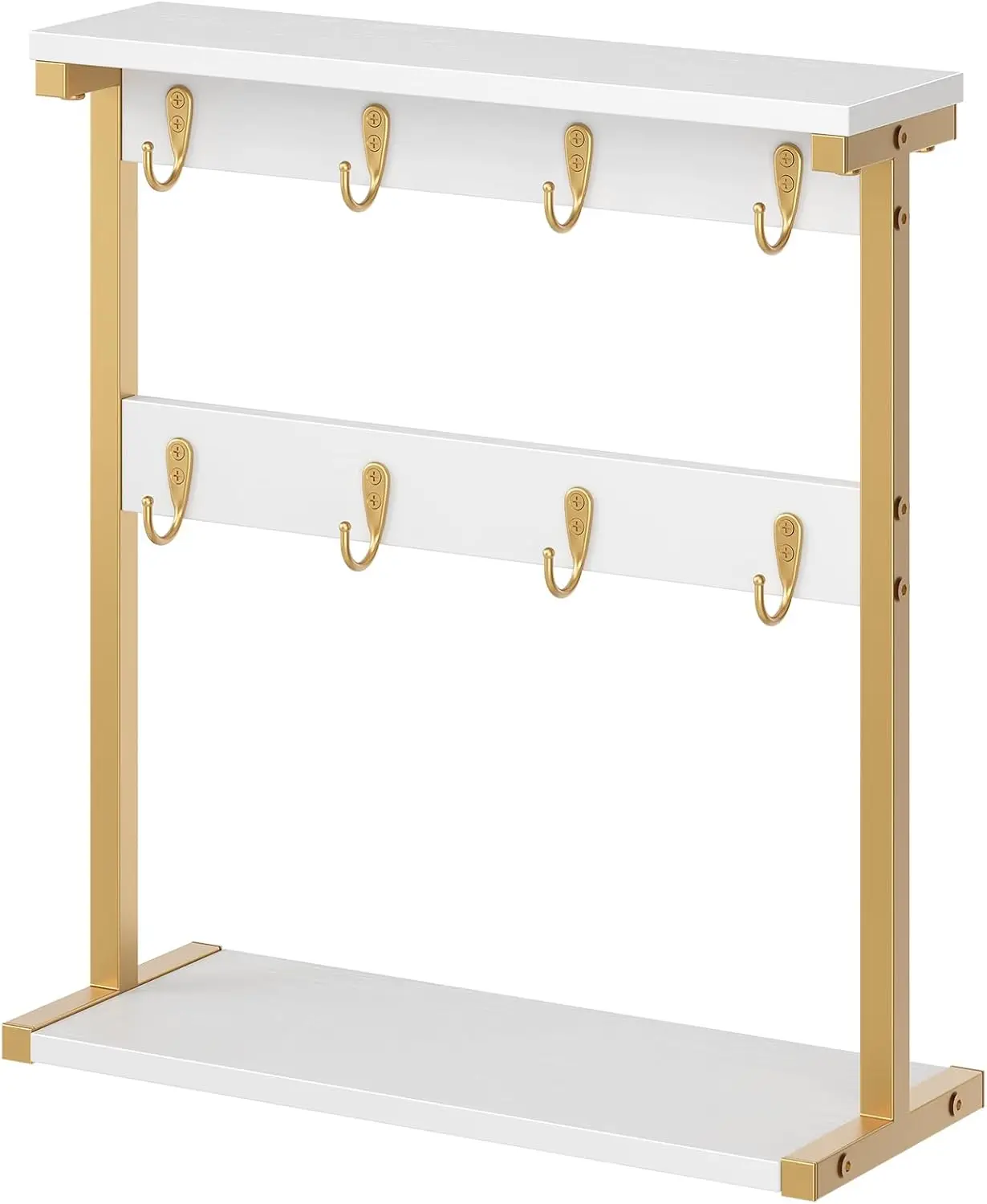 

Подставка для кофе-каппера на столешницу, 2-уровневая, с 8 крючками и 2 открытыми полками, винтажная, для дома и кафе