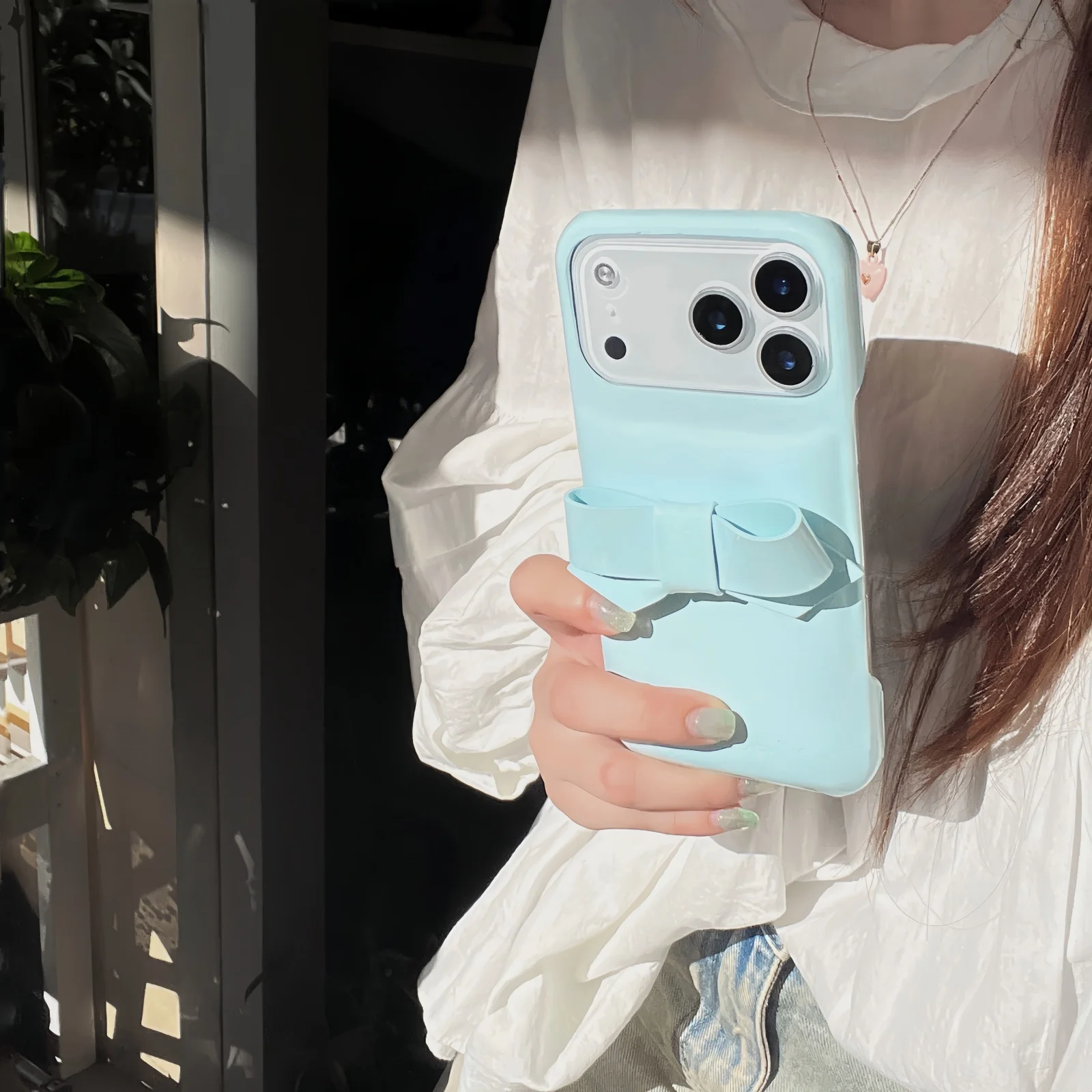 لينة الكرتون لطيف ثلاثية الأبعاد ربطة القوس فيونكة للصدمات جراب هاتف آيفون 17 16 15 14ProMax مكافحة الإفلات لون جديد Ins الغطاء الخلفي