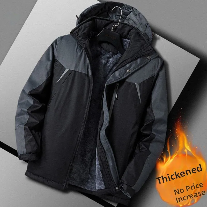 

Thiened Fce Winter Jaet Men's Outdoor Waterproof Cotton Coat Casual Warm Men's Clothing Adaptable for Youth And Sports