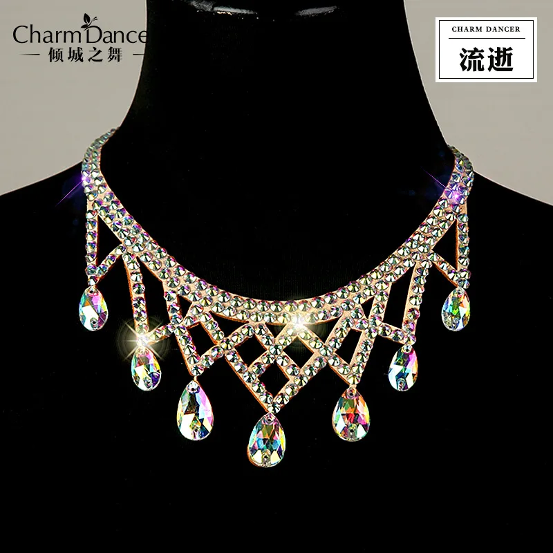 Belly Dance Necklace Rhinestone Female Adult High-End Stage Profession Performance Competition Accessories Dance Jewellery