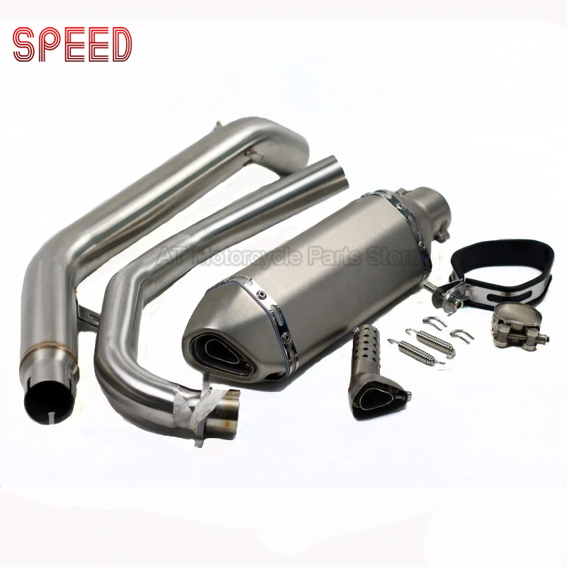 

Full Motorcycle Exhaust Muffler With Middle Link Pipe Fried Street With Moveable DB Killer Slip On For Honda CB190R CBF190R