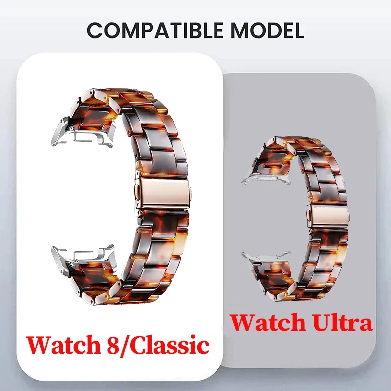 Pulseira de resina colorida para samsung galaxy watch 8 40mm 44mm 8 clássico 46mm pulseira de substituição de relógio inteligente para galaxy watch ultra2025
