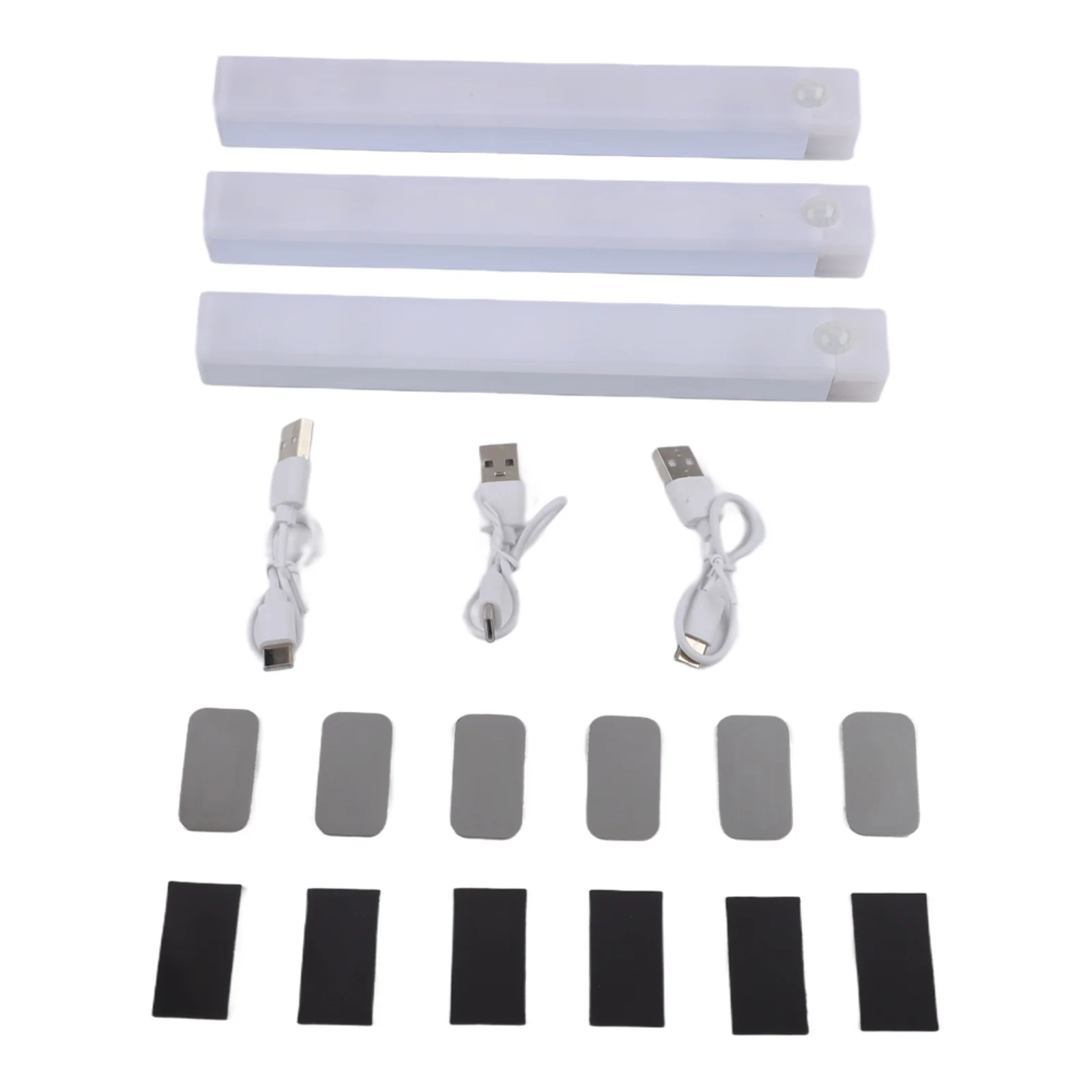 3pcs Wireless LED Motion Sensor Night Light Rechargeable with Magnet Mount for Cabinets Stairs and Wardrobe Use