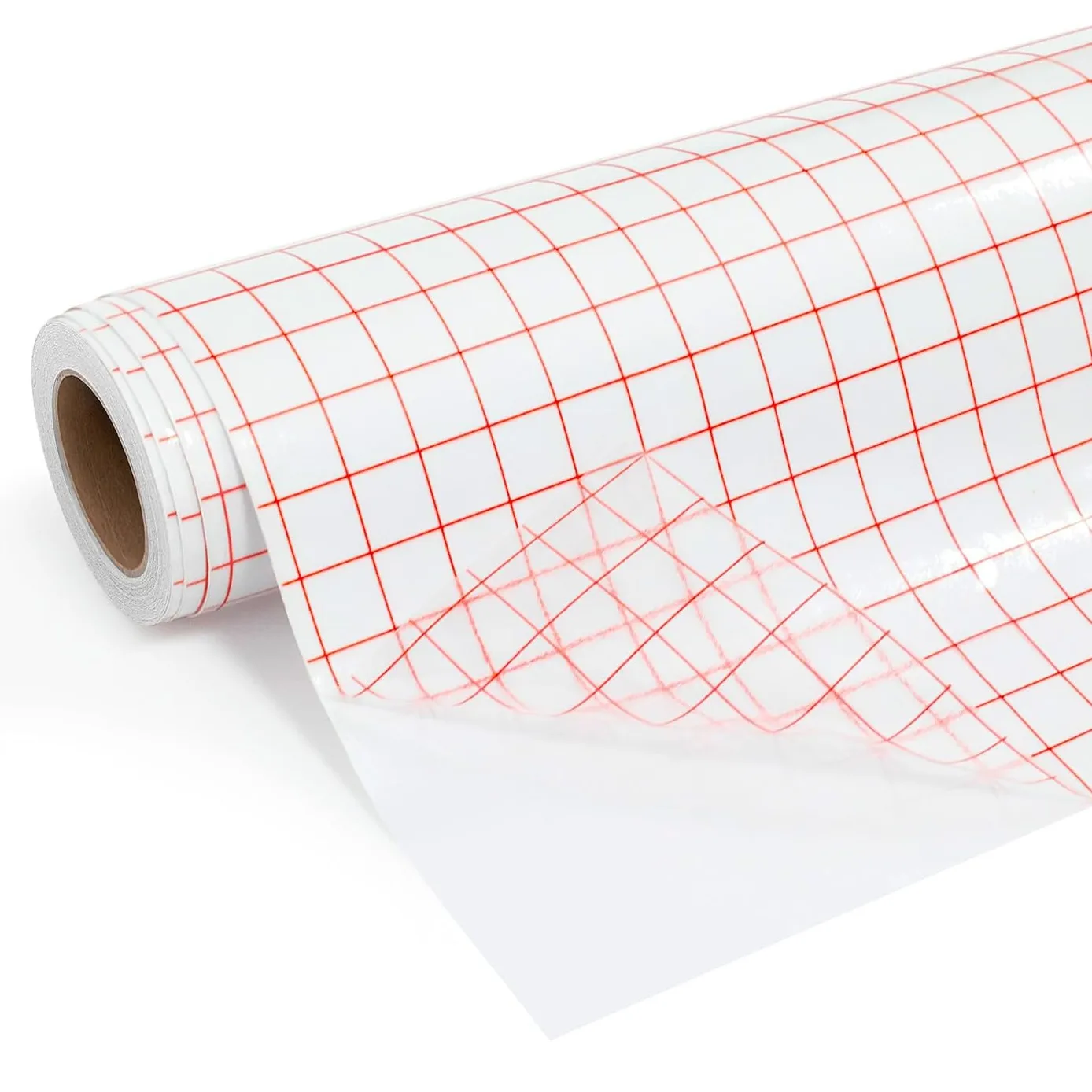 Red Grid Transfer Tape 12″x16.4FT Medium Permanent Adhesive Tape for HTV Decals Signage Car Wrapping Craft Projects
