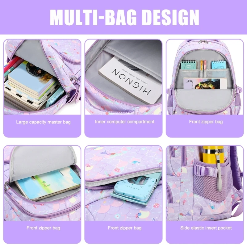 3pcs Comfortable School Bag and Lunch Box Pencil Case Set Large Capacity Rucksack Student Book Bag Casual Daypack Drop shipping