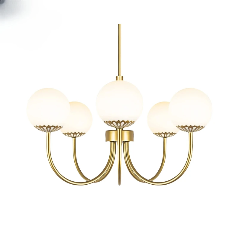 

American minimalist master bedroom living room Nordic designer cream style retro warm glass chandelier dining room