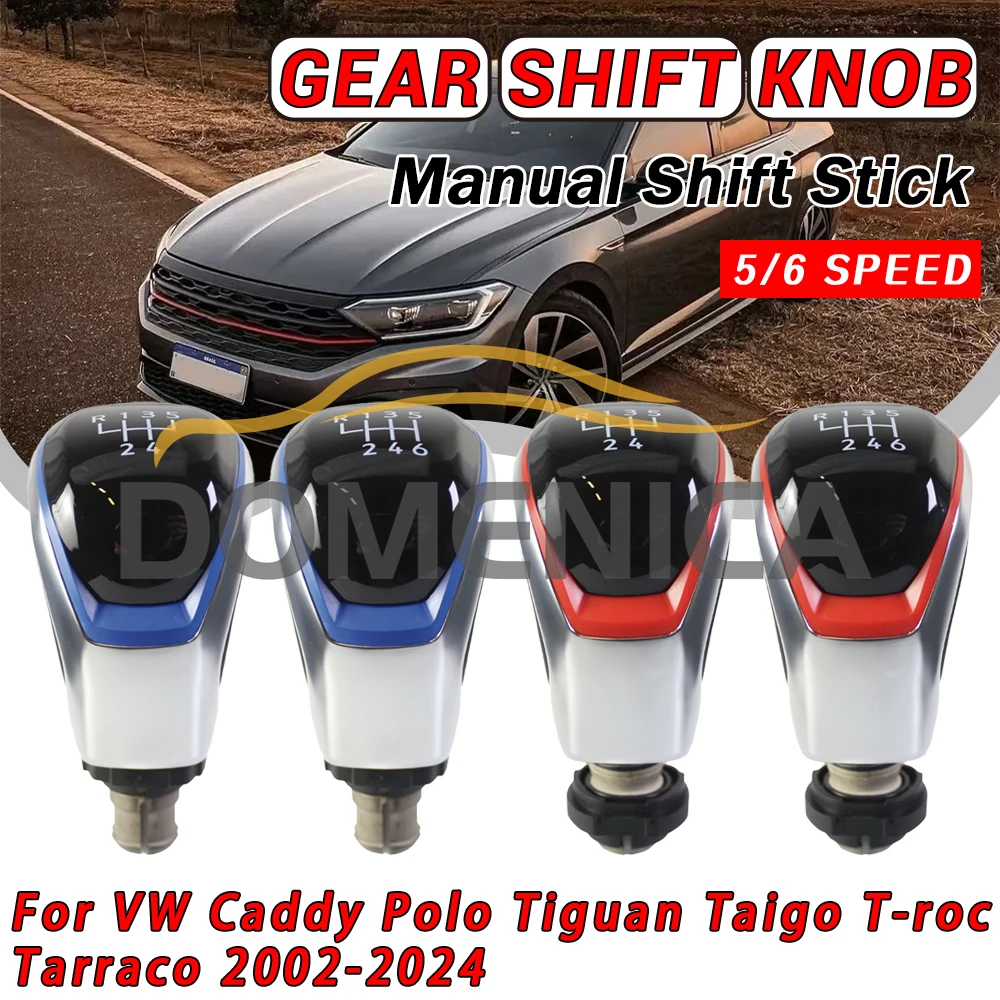 

5/6 Speed Manual For VW Golf 8 Manual Shift Knob Cover Genuine Leather Gear Shift Head Modification Accessories Car-Styling