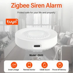 Tuya ZigBee Siren Alarm 100dB Sound 32 Optional Alarm Sounds Works With Tuya Zigbee Hub Support Alexa and Google Smart Speaker