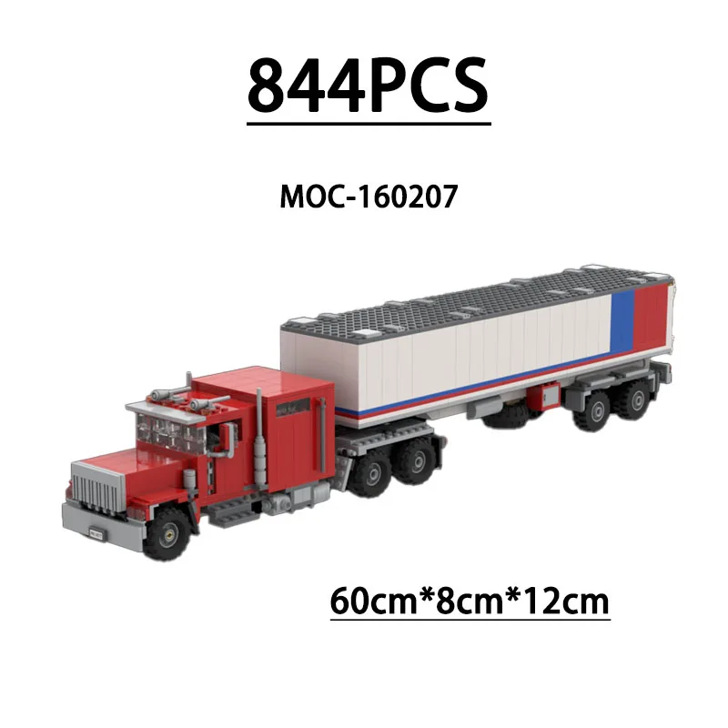 

MOC-160207 Building Block Truck Semi-Trailer Assembly Model Ornament 844 Pieces Children's Birthday Christmas New Year Toy Gift