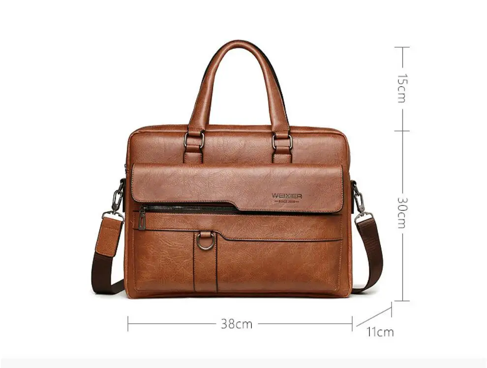 Maletín de cuero informal para hombre, bolso de hombro cruzado, para viaje de negocios, para ordenador portátil