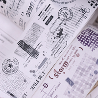 XiaoBai GRID & TYPOGRAPHY – Vintage PET masking washi Tape with English Lettering for Journals