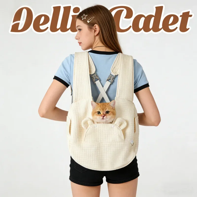 Pet Cat Dog Chest Carrier Bag Hands-Free Crossbody Backpack Soft Breathable Sling Bag for Small Puppy Kitten Travel Walking