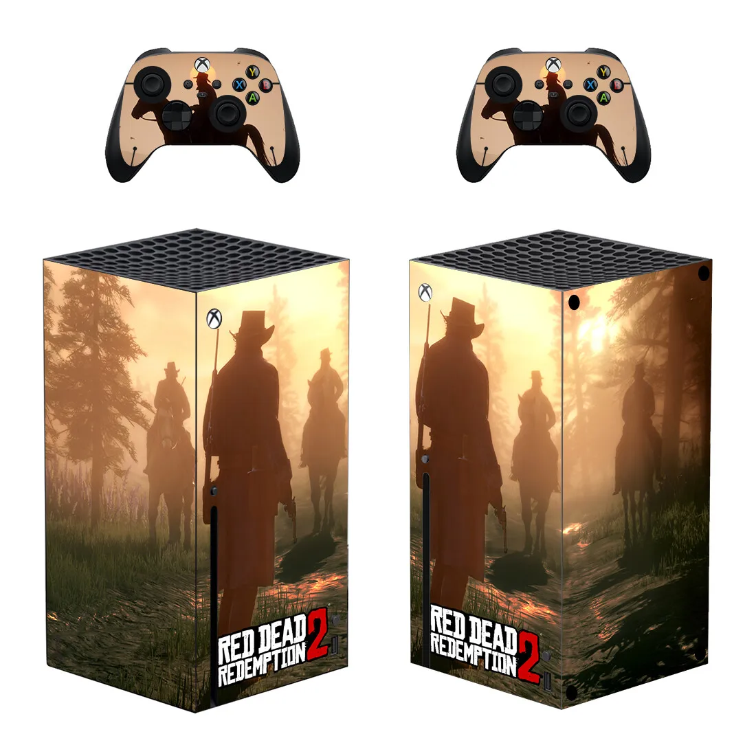 Red Dead Redemption 2 Skin Sticker Decal Cover for Xbox Series X Console and 2 Controllers Skins Vinyl