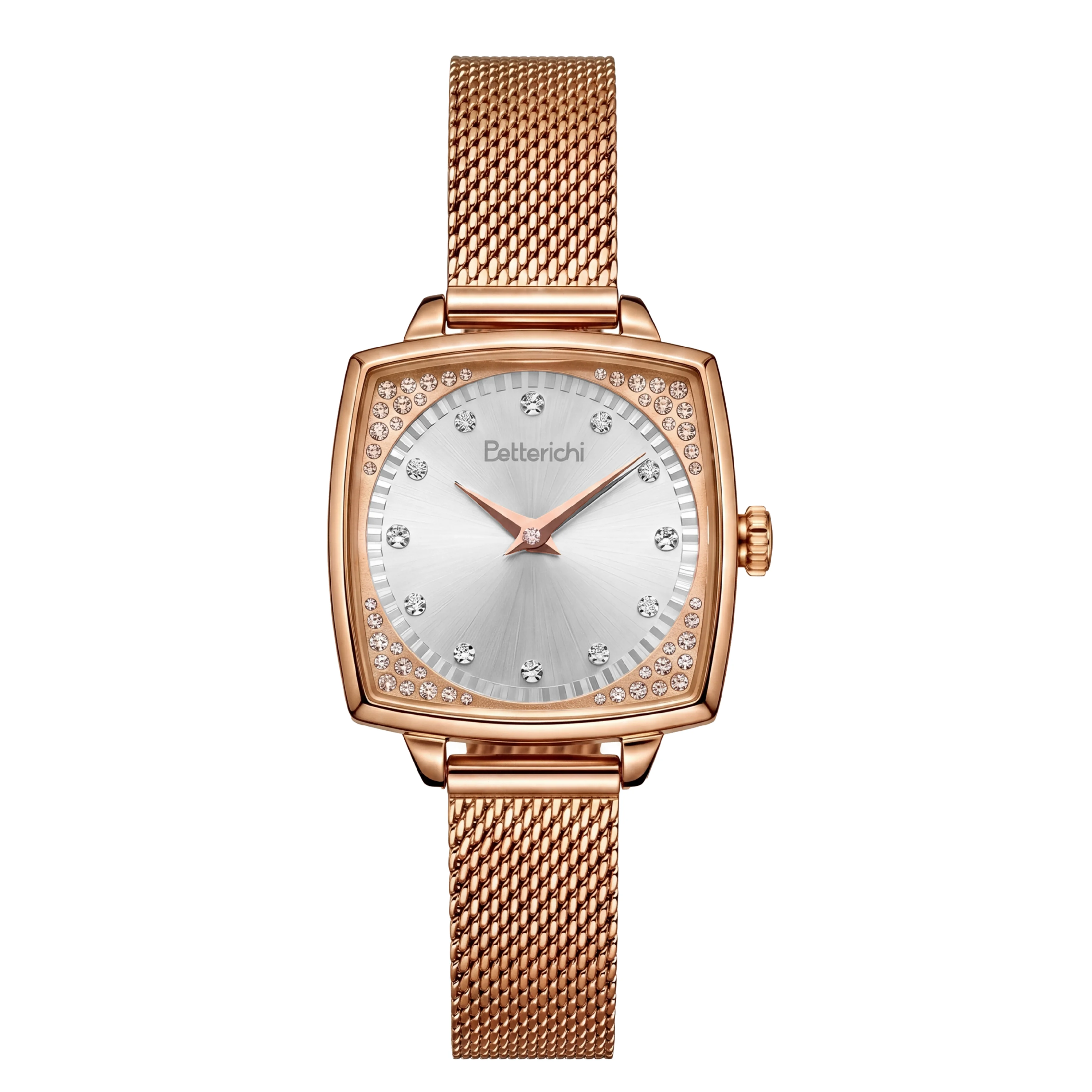 Betterichi Women's Quartz Watch Square Dial Stainless Steel Waterproof Elegant Casual Wristwatch Gift for Women 5ATM Waterproof