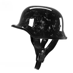 Carbon Fiber Retro Scoop Helmets for Man Certification Motorcycle Helmet Cruiser German Style GI Motorcycle Half-helmet