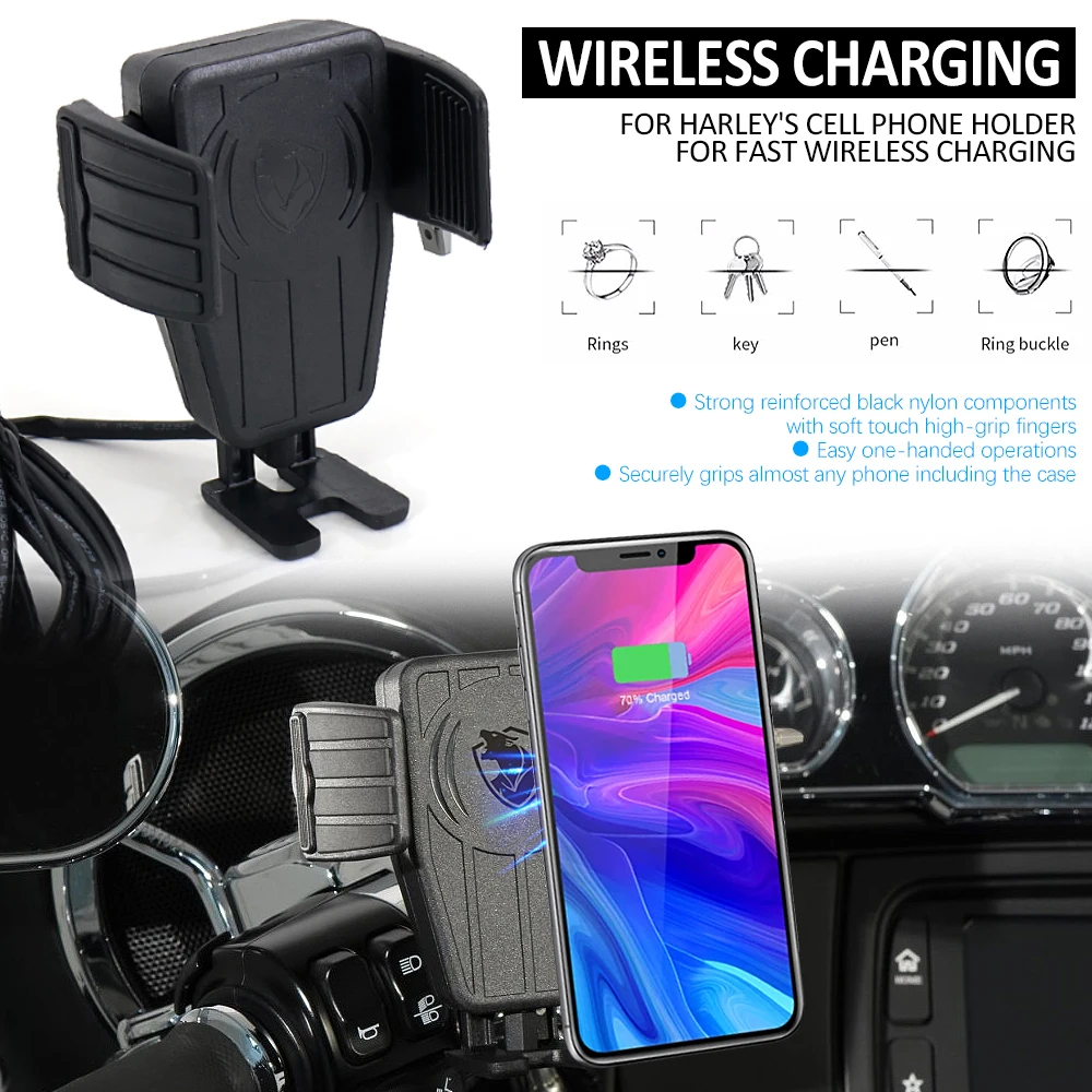 

New product Motorcycle Accessories 15W Wireless Fast Charging Wireless Charging IOS & Android Support For Davidson XL883 XL1200L