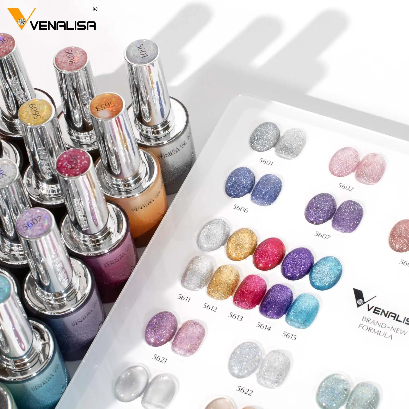 1pc Venalisa Hema Free TPO Free Cat Eye Nail Gel Polish Color Card Display Diamond Sparkle Soak Off UV LED Varnish Nail Gel Kit