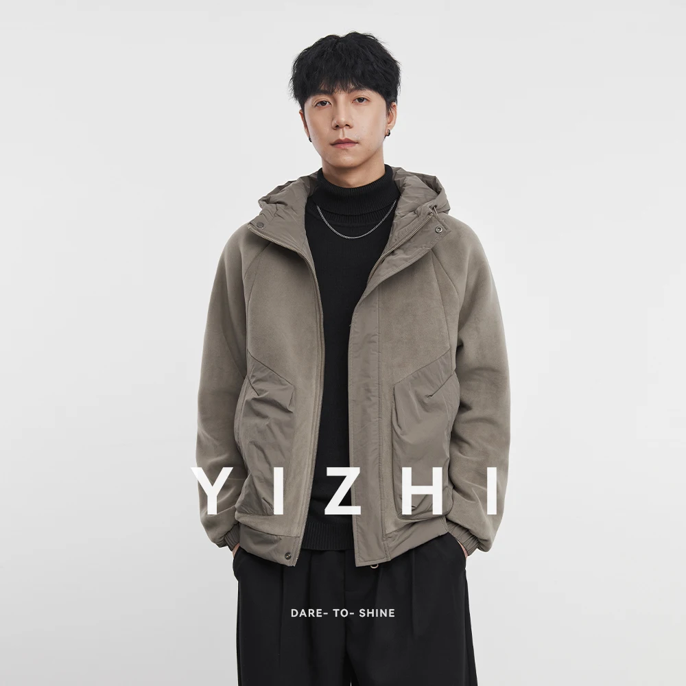 

Fashion Men's Casual Full Zip Hooded Jacket 2025 Winter New Outerwear Multiple Pockets Comfortable Warm Long Sleeve Coat Top