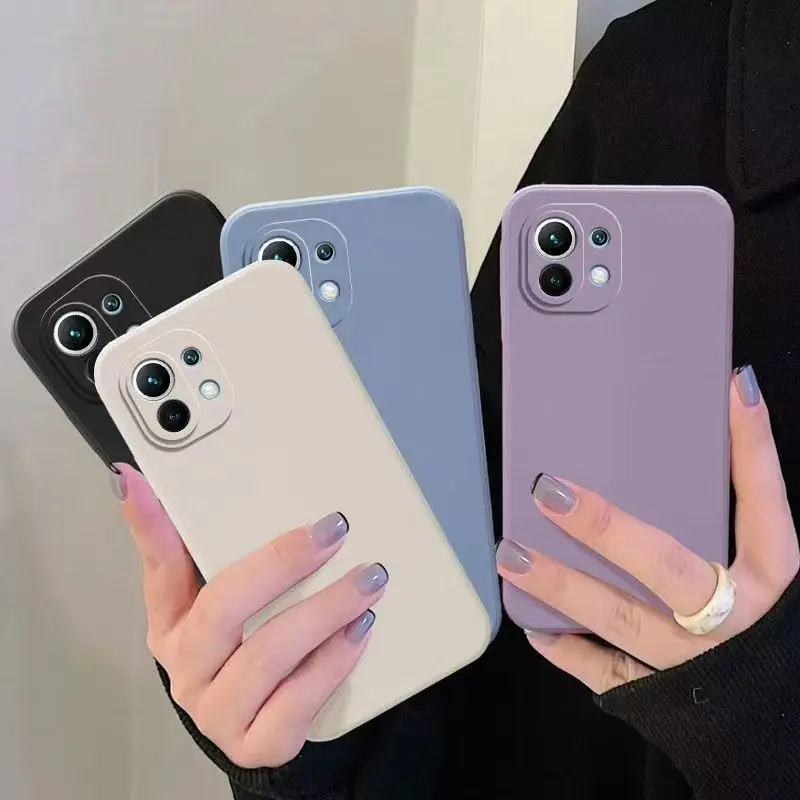 Ultradünne flüssige Silikonhülle für Xiaomi Mi 11 11T Mi 11 lite NE 5G 12 12T 12S 12X 10T Pro Silikon-Handytasche – Detail 1