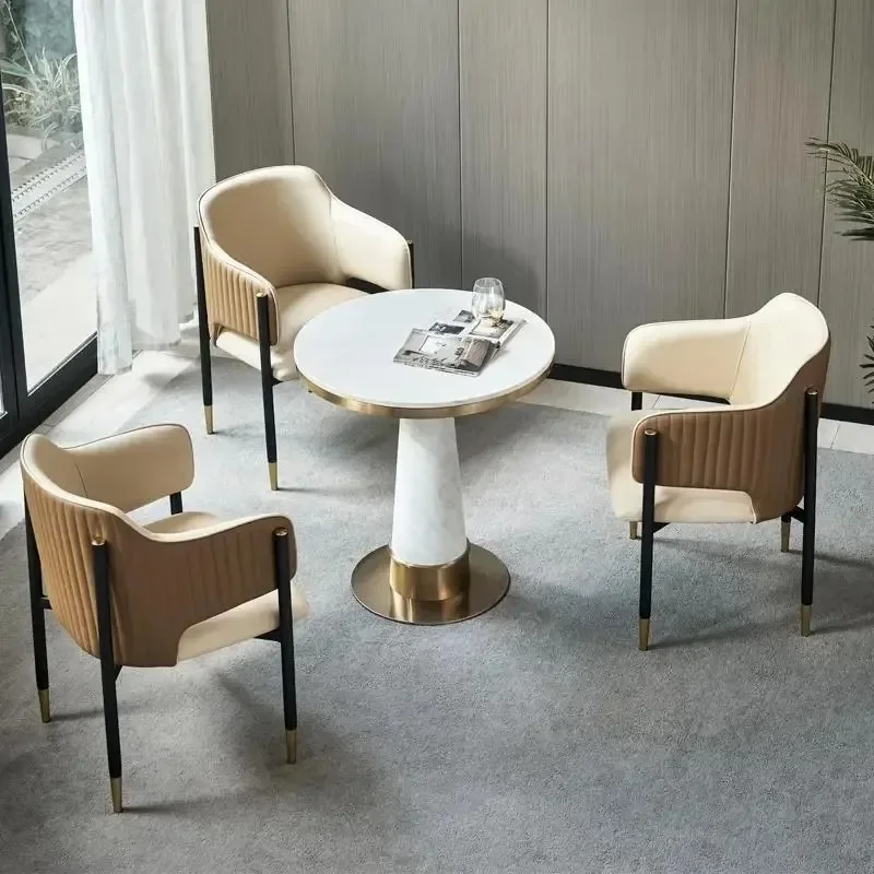 Light luxury modern leisure negotiation chair sales office marble table and chair combination