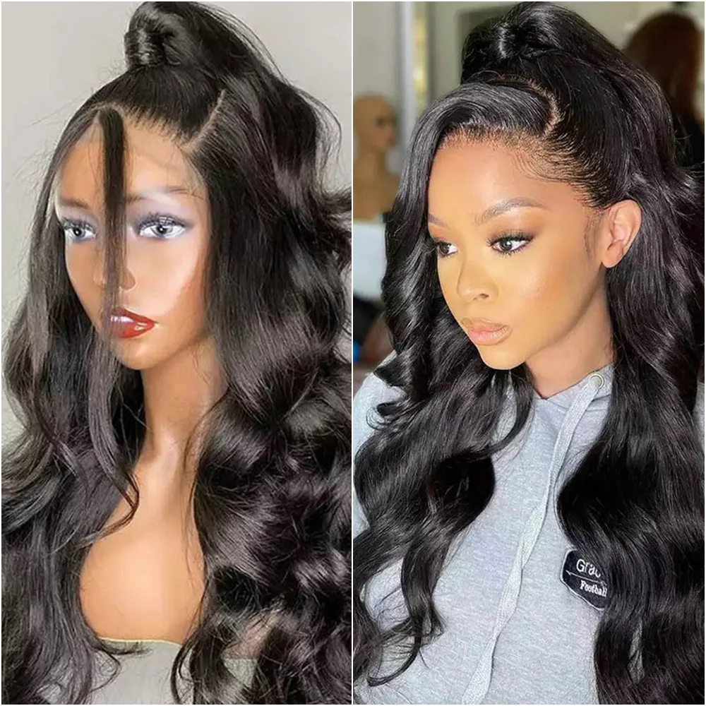 

26 30 34 дюймов 13x6 HD Парик фронтальной части шнурка Человеческие волосы 360 Объемная волна 100% парик человеческих волос для женщин 13x4 Предварительно выщипанные парики фронта шнурка