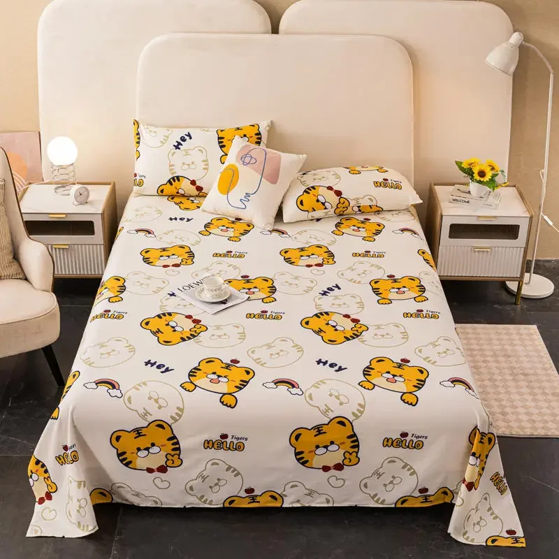 MissDeer Bedding Sheet Home textile Printing Flat Sheets Bed Sheet Bedding Linen for King Queen Size Plain Bedsheets