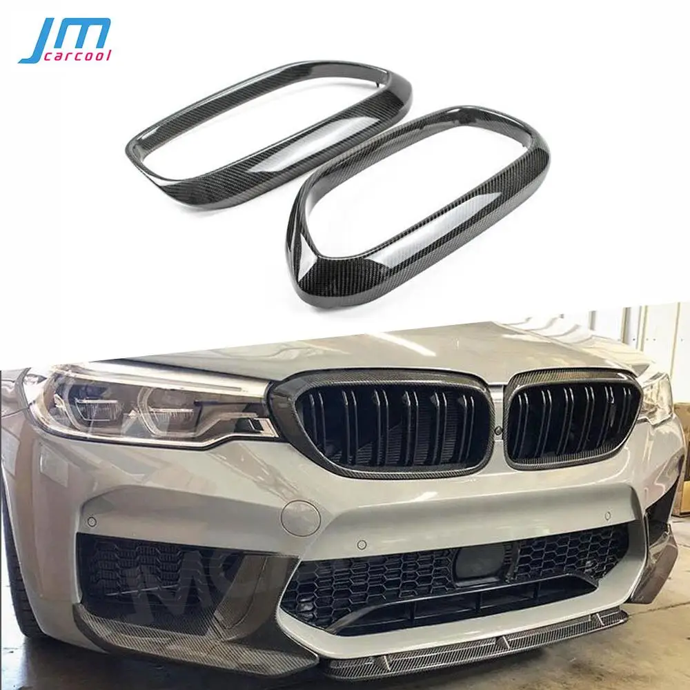 

Dry Carbon Fiber Front Grill Frame Middle Grille Trim Cover Exterior Decoration For BMW 5 Series G30 F90 M5 2018 2019