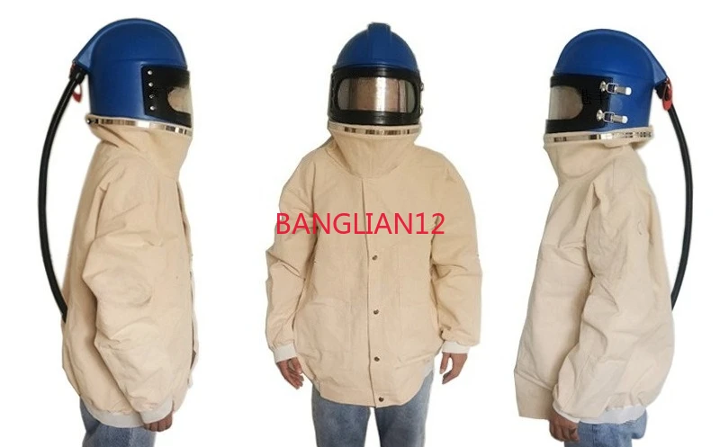 Helmet-type sandblasting protective clothing, double-layer protection and comfortable air intake