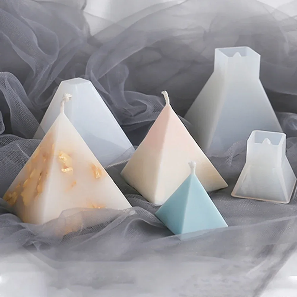 DIY Aromatherapy Candle Mold Pyramid Resin Art Casting Silicone Mould Handmade Candle Making Molds Home Decoration Resin Mold