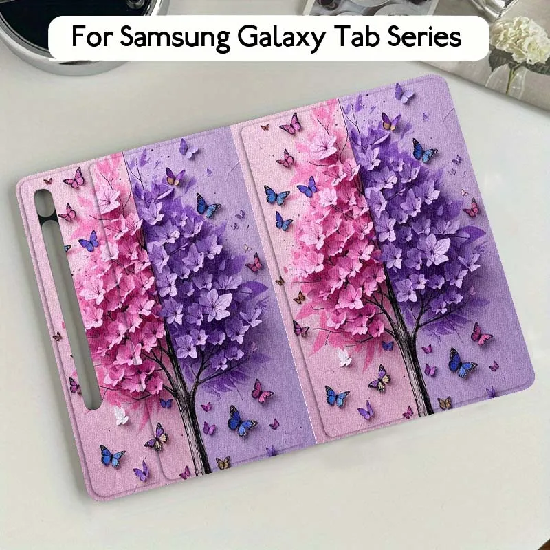 

Beautiful Pink Butterfly For Samsung Galaxy Tab S10 S9 S8 S7 FE Lite Soft Flexible Support Tablet Case Gift