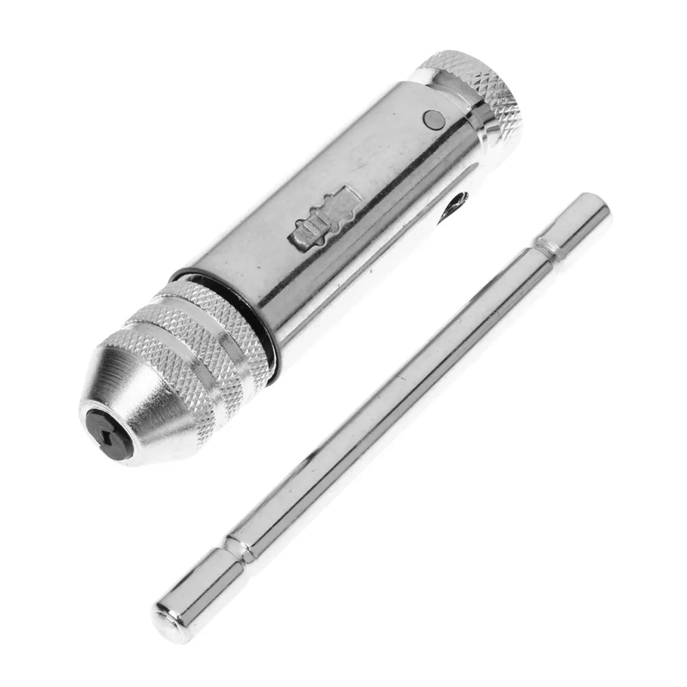 T-Handle Ratcheting Tap Wrenches Adjustable Solid Jaw Ratchet Tap Holder Suitable for Metal Aluminum Processing Repair Assembly