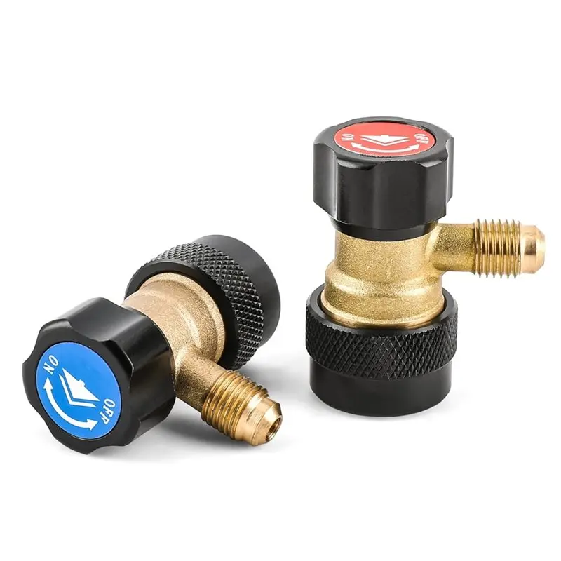 

ABQB-R134a For Car AC System Quick Coupler Adapter Kit With 1/4" Flare High And Low Pressure Set