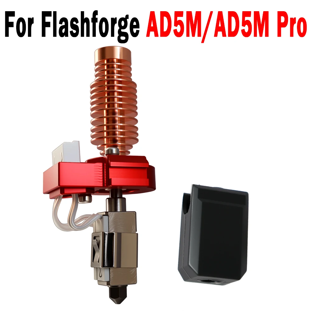 Latest Upgraded Hotend Kit for Flashforge Adventurer 5M/5M Pro Hotend AD5M Nozzle Kit Ceramic Heating Block & Hard Steel Nozzle