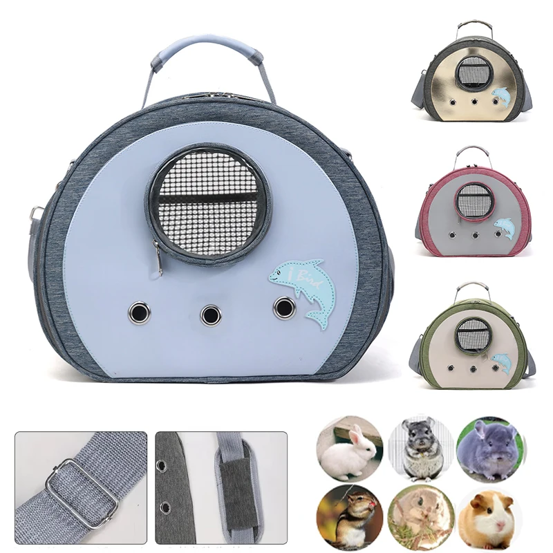 

Transparent Pet Travel Bag Breathable Lightweight Handheld Carrier with Adjustable Strap for Small Animals Outdoor Hamster Birds
