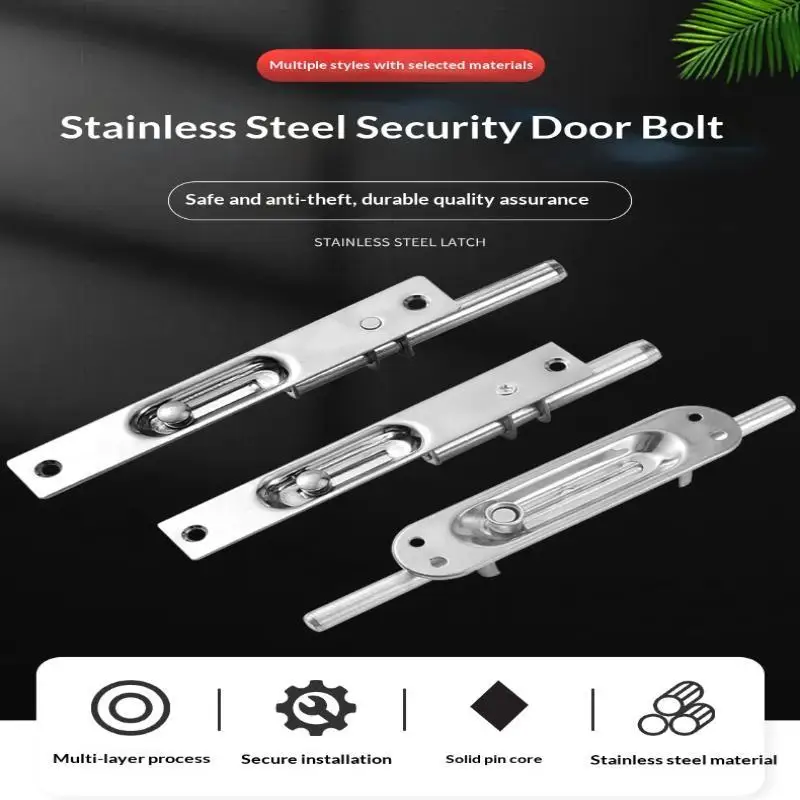 (Ce14)Stainless Steel Security Door Flush Bolt Durable Anti Theft Design Multiple Sizes For Home Gate Safety Use