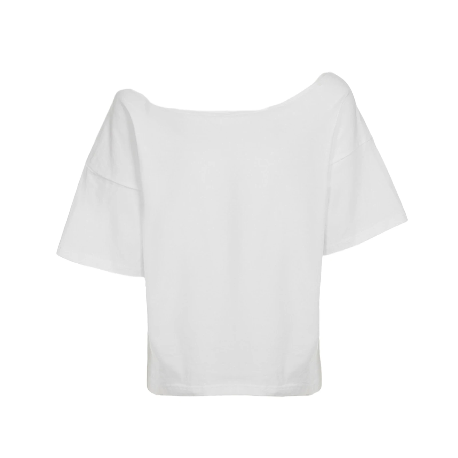 GuliriFei Women Short Sleeve T-Shirts Letter Print Off Shoulder Shirts Summer Loose Fit Casual Tops Streetwear