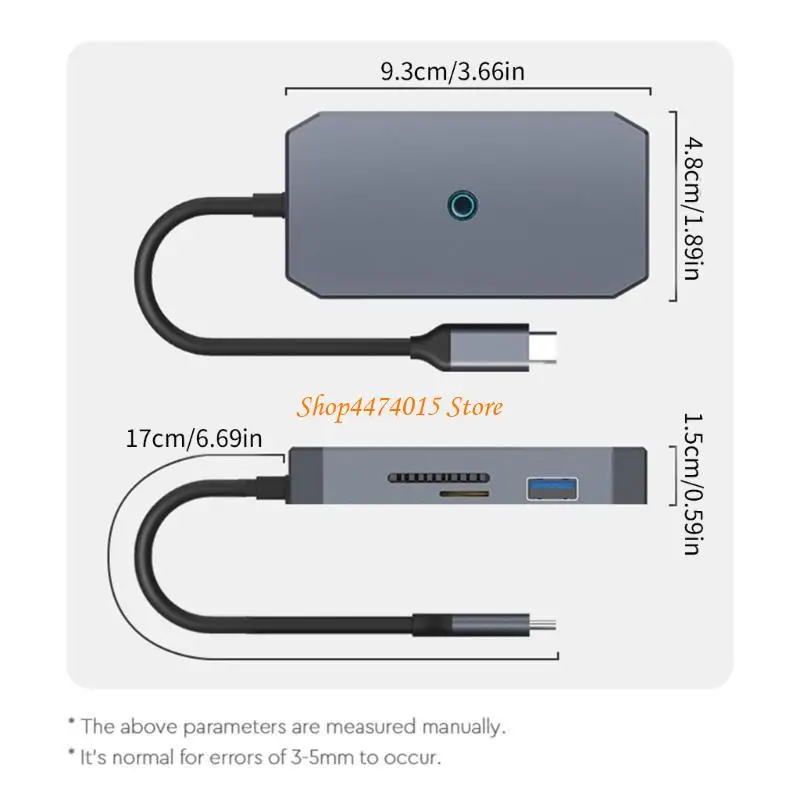 k1aa usbc station ، 7-in-1 typec hub ، يدعم شاشة 4K60Hz ، PD100W 5GBPS 2xUSB3.0