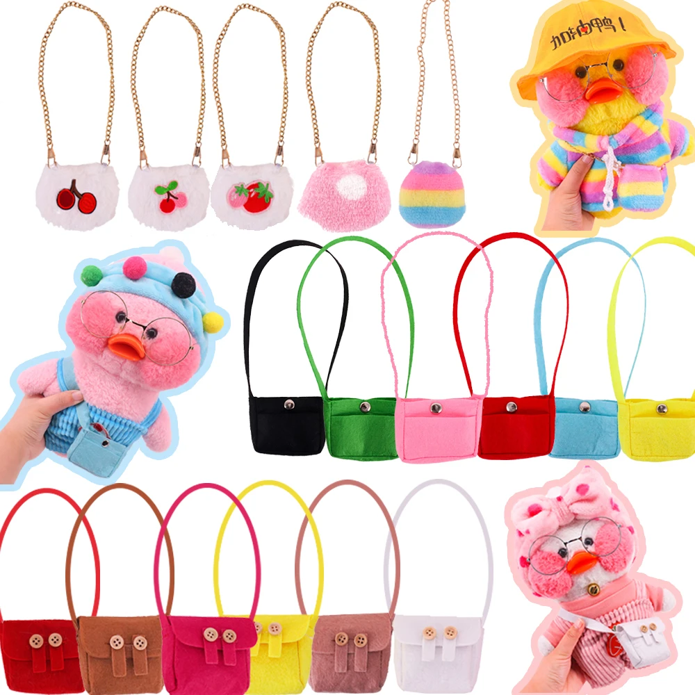 30cm Duck Doll Accessories Crossbody Chain Bag Cherry Embroidery Decoration Toys For Lalafanfan Duck Dolls Clothes Girl's Gifts