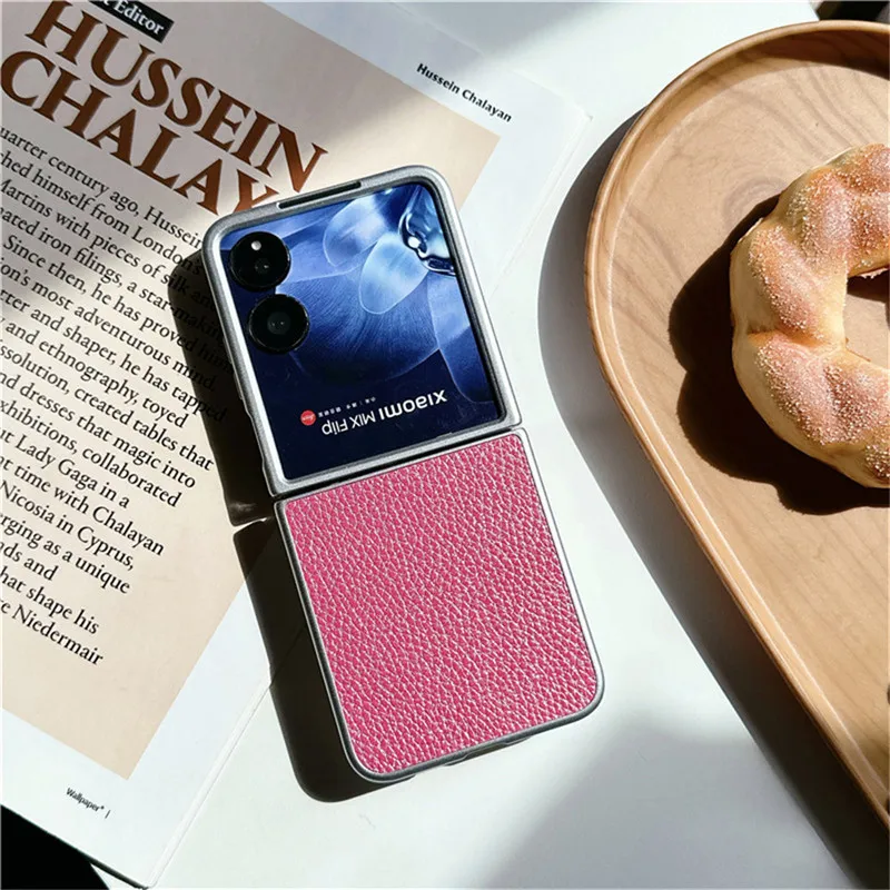 Fashion Lychee Pattern Plated PC Leather Case For Xiaomi Mix Flip Case Mix Flip Cover