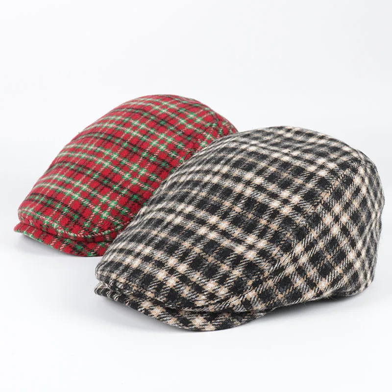

British Vintage Flat Cap Women Man New Autumn Peaky Blinders 2025 Casual Winter Beret Women Plaid Print Newsboy Hats