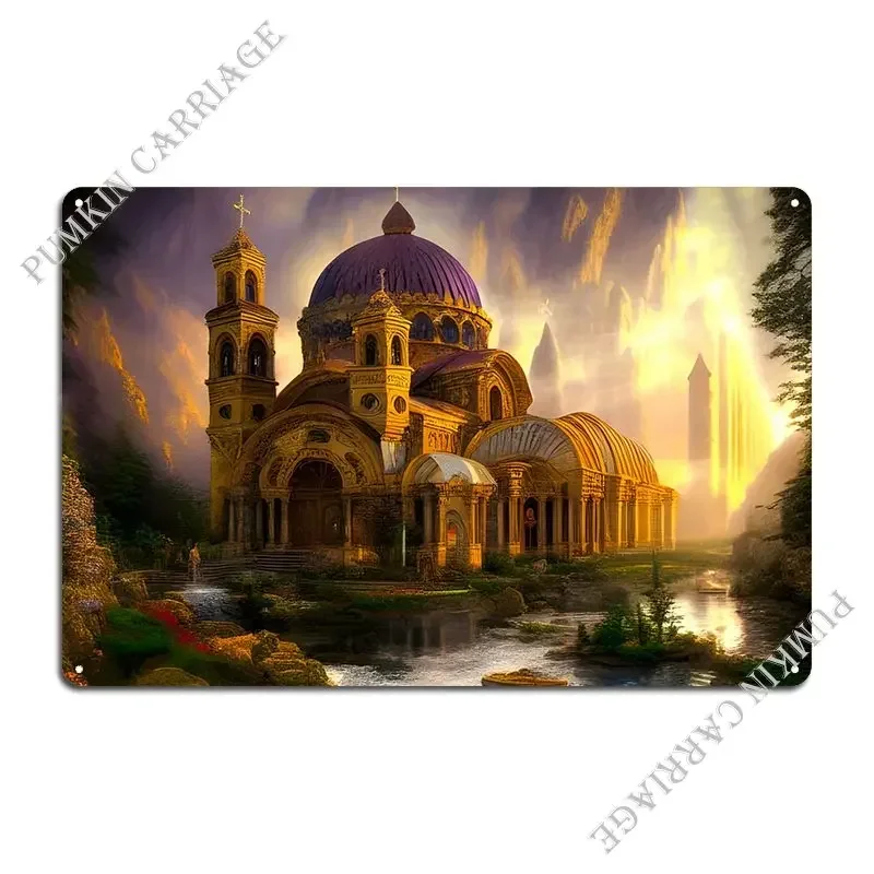 Fantasu Cathedral 4 Metal Sign Cinema Plaques Rusty Printing Home Tin Sign Poster
