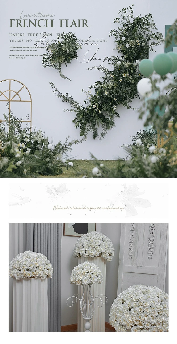 Großer künstlicher Rosenblütenball, künstliche Rosen-Tischdekoration, Hochzeits-, Fenster-, Ausstellungs-Blumenständer, Party- und Eventdekoration – Detail 1
