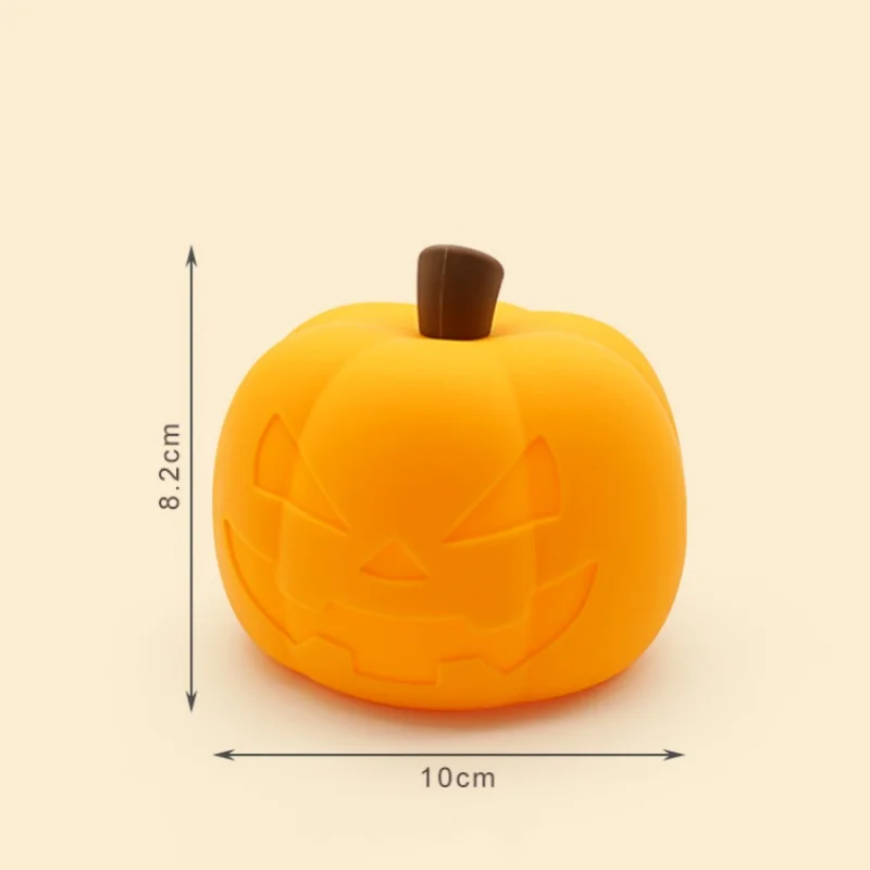 Luz nocturna de silicona de calabaza para Halloween, luz decorativa de ambiente para alimentación del hogar, cabeza de cama suave, luz para dormir para niños