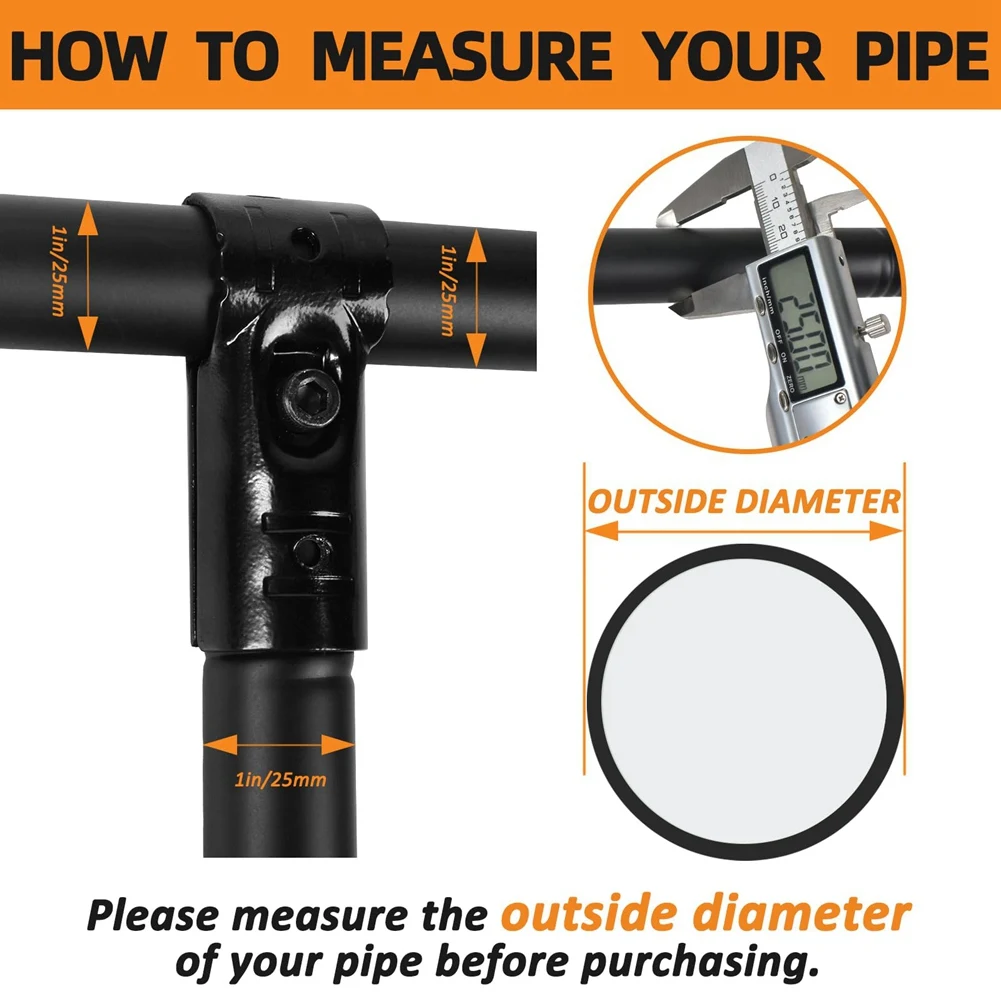 ONCE 8 Sets 1 Inch T Pipe Clamp,Cold Rolled Steel Connector Chain Link Fence Parts End Rail T Clamp For 1 Inch (25Mm) OD Pipe