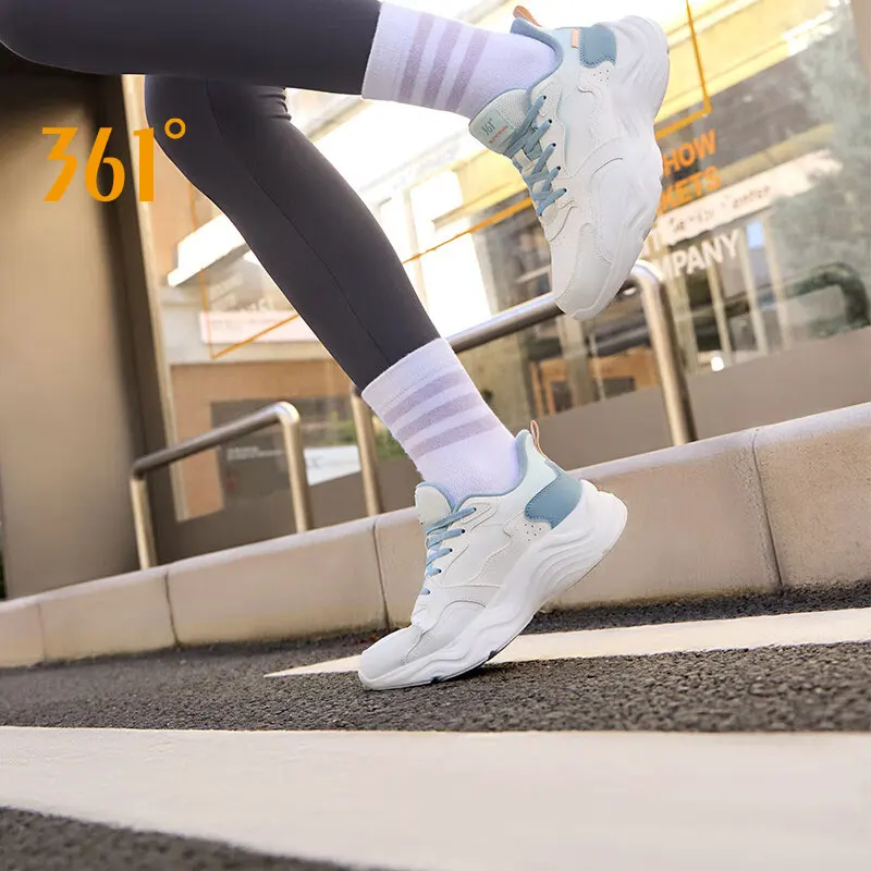 361 Degrees Women Running Shoes New Leather Surface Water-repellent Winter Thick-soled Skipping Rope Female Sneakers 682442215